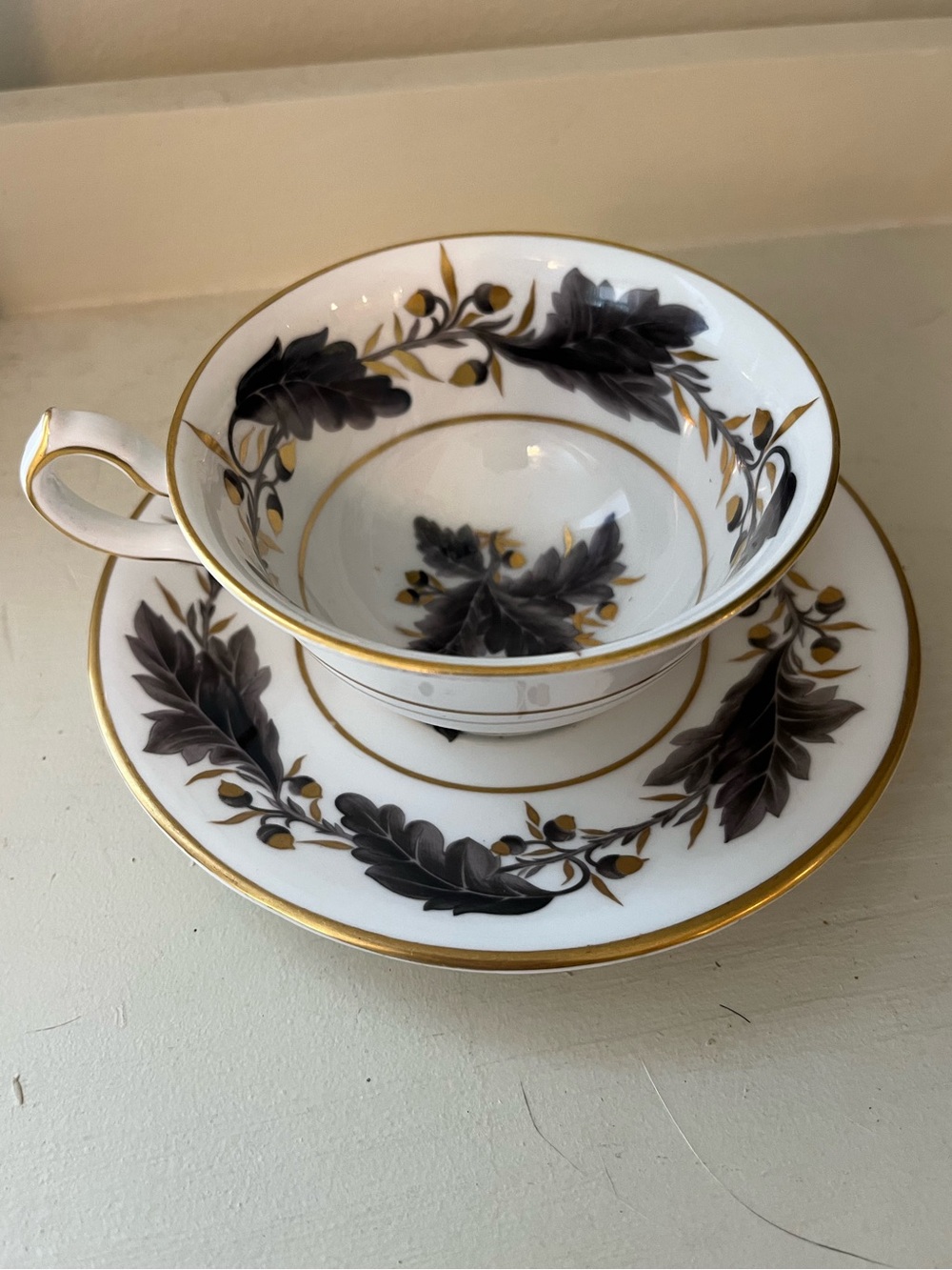Royal Crown Derby Portman Oak Footed Tea Cup & Saucer Made in England - Picture 5 of 16